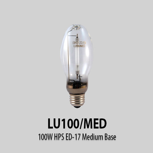 EIKO LU100/MED 100W HPS Bulb - ED17 Shape Medium Base For Grow Lights & Industrial Use
